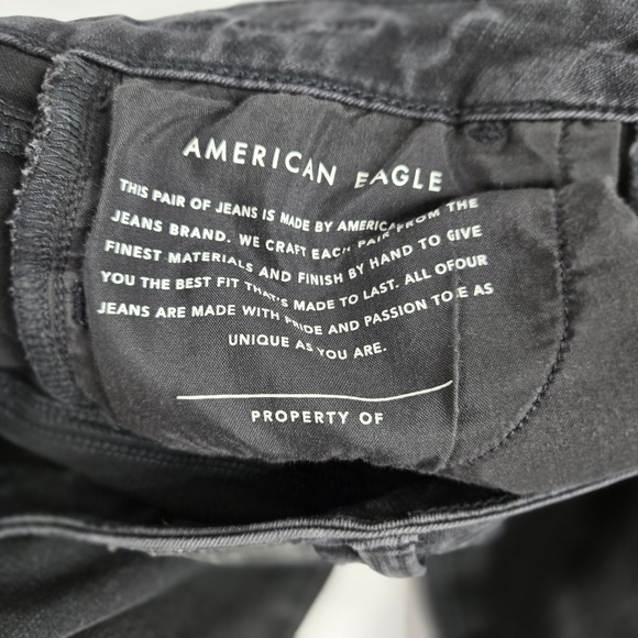 American Eagle Super Hi-Rise Jeggings‎ 360 Stretch Black Wash Jeans Size 8 - Picture 8 of 14